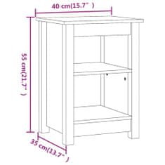 Vidaxl Nočna omarica medeno rjava 40x35x55 cm trdna borovina