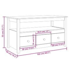 Vidaxl Klubska mizica 102x49x55 trdna borovina