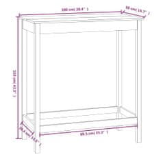 Vidaxl Barska miza črna 100x50x110 cm trdna borovina