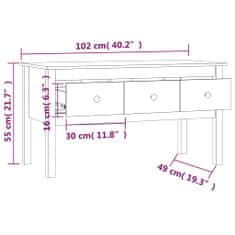 Vidaxl Klubska mizica bela 102x49x55 trdna borovina