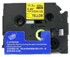 Toner123 Kompatibilen trak (cev) za Brother HSe-631 / HS-631 / PT / P-Touch 11,7mm, termoskrčljiv (heat shrink tube) - črn izpis / rumen trak (cev)