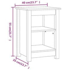 Vidaxl Nočna omarica 2 kosa 40x35x55 cm trdna borovina