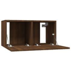 Vidaxl Viseča TV omarica rjavi hrast 2 kosa 60x30x30 cm inženirski les