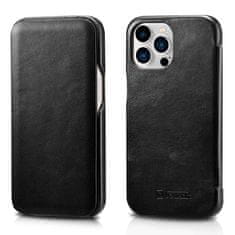 iCARER curved edge vintage folio leather case iphone 13 pro black (rix1303-bk)