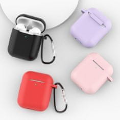 slomart etui za airpods pro silikonski mehki etui za slušalke + obesek za ključe črn (etui d)