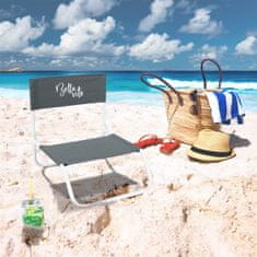 Fernity Bella Vita zložljivi ležalnik za plažo sive barve