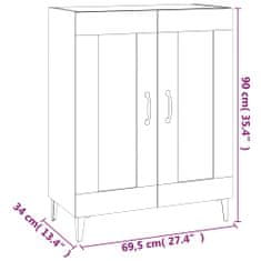 Vidaxl Komoda črna 69,5x34x90 cm konstruiran les