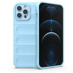 HURTEL MAGIC SHIELD CASE ZA IPHONE 12 PRO MAX, UPOGLJIV OKLEPNI OVITEK, SVETLO MODRA