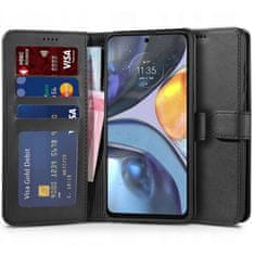 Tech-protect Wallet knjižni usnjeni ovitek za Motorola Moto G22 / E32 / E32S, črna