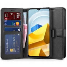 Tech-protect Wallet knjižni usnjeni ovitek za Xiaomi Poco M5, črna