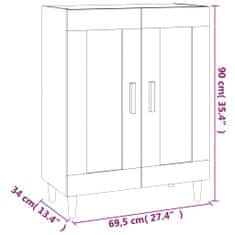 Vidaxl Komoda črna 69,5x34x90 cm konstruiran les