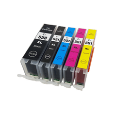 Toner123 Komplet Canon PGI-550PGBK + 4× CLI-551 (BK,C,M,Y) / PGI550 + CLI551 / Pixma IP7250, MG5450, MG5550, MG6350, MG6450, MG7150, MX725, MX925 kompatibilne kartuše (5)