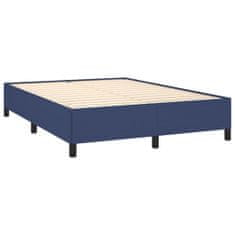 Vidaxl Box spring postelja z vzmetnico modra 140x190 cm blago