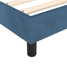Vidaxl Box spring postelja z vzmetnico temno modra 90x200 cm žamet