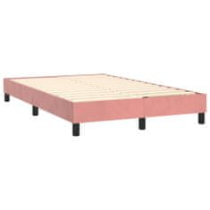 Vidaxl Box spring postelja z vzmetnico roza 120x200 cm žamet