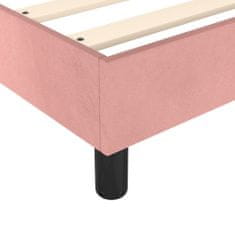 Vidaxl Box spring postelja z vzmetnico roza 160x200 cm žamet