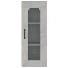 Vidaxl Viseča stenska omarica betonsko siva 34,5x34x90 cm