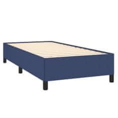 Vidaxl Box spring postelja z vzmetnico modra 90x190 cm blago