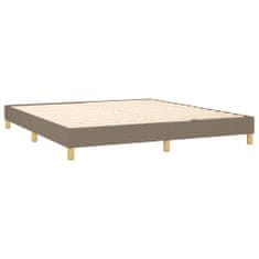 Vidaxl Box spring postelja z vzmetnico LED taupe 160x200 cm blago