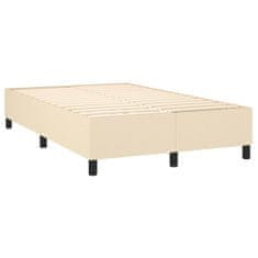 Vidaxl Box spring postelja z vzmetnico krem 140x190 cm blago