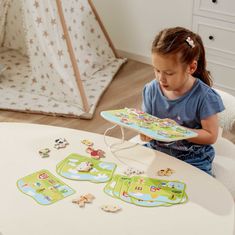 Viga Toys VIGA Montessori Živali na kmetiji Lesena igra s šivanko