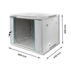 Qoltec qoltec rack omara 19" | 9u | 600 x 500 x 450 | siva | viseča