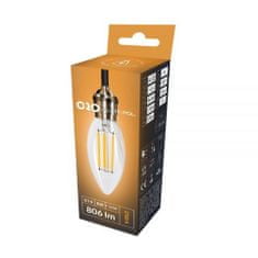 ORO LED sijalka fillament E14 6W 806lm svečka nevtralno bela 4000K steklena