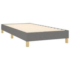 Vidaxl Box spring postelja z vzmetnico temno siva 90x200 cm blago