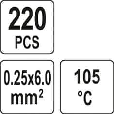 YATO Komplet cevi za toplotno krčenje s kositrom 0,25-6mm2., 220 kosov