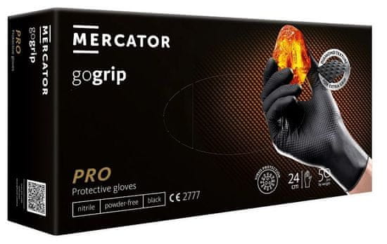 Nitrilne rokavice mercator go grip black velikost l