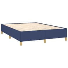 Vidaxl Box spring postelja z vzmetnico modra 140x190 cm blago