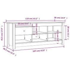 Vidaxl Omarica za čevlje siva 110x38x45,5 cm trdna borovina