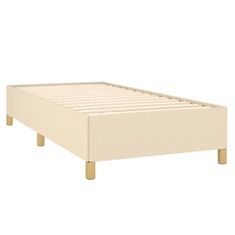 Vidaxl Box spring postelja z vzmetnico krem 90x190 cm blago