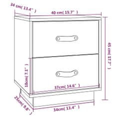 Vidaxl Nočna omarica 2 kosa črna 40x34x45 cm trdna borovina