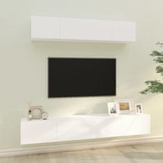 Vidaxl Komplet TV omaric 4-delni bel inženirski les