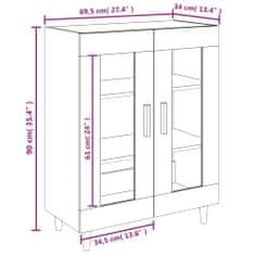 Vidaxl Komoda bela 69,5x34x90 cm inženirski les