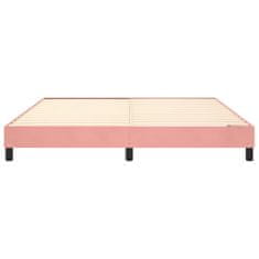 Vidaxl Box spring posteljni okvir roza 160x200 cm žamet