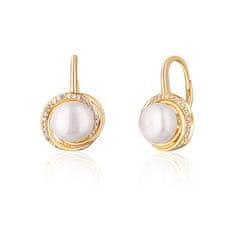 JwL Luxury Pearls Luksuzni uhani iz rumenega zlata s pravimi rečnimi biseri JL0768