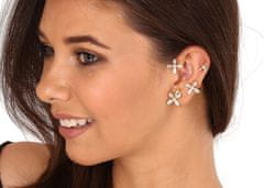 JwL Luxury Pearls Luksuzni pozlačeni asimetrični uhani z biseri in cirkoni - levo uho JL0776