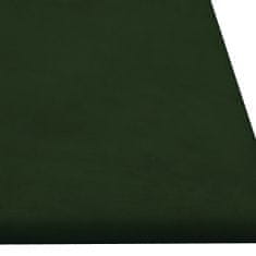 Vidaxl Stenski paneli 12 kosov temno zeleni 90x30 cm žamet 3,24 m²