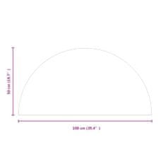 Vidaxl Steklena plošča za kamin polkrožna 1000x500 mm