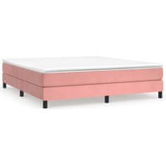 Vidaxl Box spring posteljni okvir roza 160x200 cm žamet