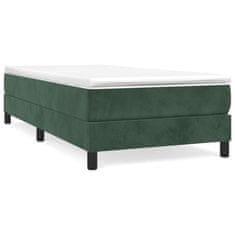 Vidaxl Box spring postelja z vzmetnico temno zelena 100x200 cm žamet