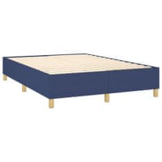 Vidaxl Box spring postelja z vzmetnico moder 140x190 cm blago