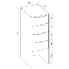 nabbi Komoda Signes K4SB 400 - bela