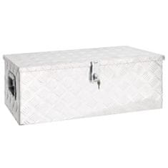 Vidaxl Škatla za shranjevanje srebrna 80x39x30 cm aluminij