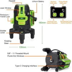 Huepar L141G točkovni zeleni laserski nivelir 5200mAh