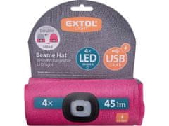 Extol Light Kapa z naglavno svetilko Extol Light 43197 Kapa z naglavno svetilko 4x45lm, polnilna, USB, svetlo siva/rožnata, obojestranska, univerzalna velikost