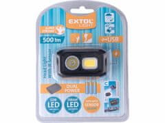 Extol Light Naglavna svetilka Extol Light 431850 Naglavna svetilka 500lm, dvojno napajanje - Li-ion ali AAA, polnjenje USB, z IR senzorjem, OSRAM LED+COB LED