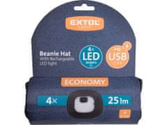 Extol Light Kapa z LED lučjo 43456 4x25lm, USB polnjenje, temno modra, ECONOMY, univerzalna velikost